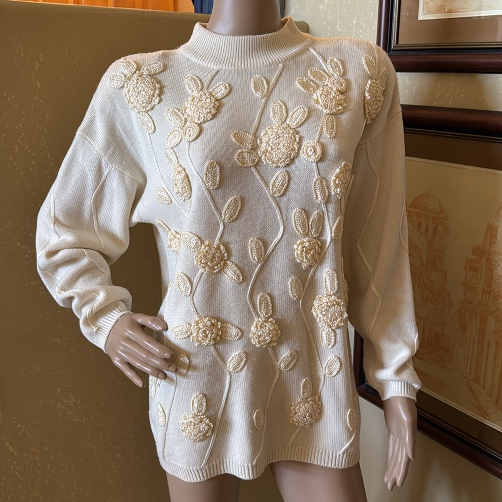 Vintage Rafaella Merino Wool Holiday Sweater sz M